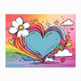 Rainbow Heart 7 Canvas Print
