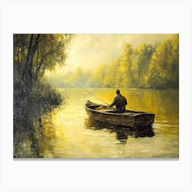 Fishing At The River 1 Canvas Print