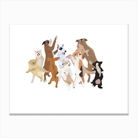 Dancing Dogs Canvas Print