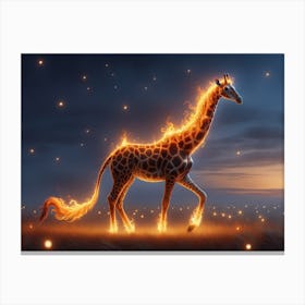 Girafflame Flaming Giraffe Canvas Print