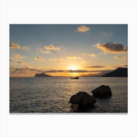 Sunset on the Mediterranean coast Canvas Print