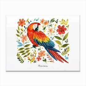 Little Floral Macaw 1 Poster Canvas Print