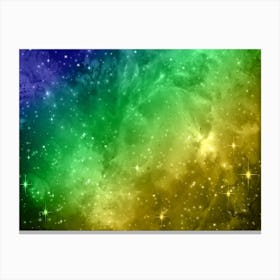 Green Yellow Galaxy Space Background Canvas Print