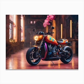 ORANGE BIKE IN SHOW Canvas Print