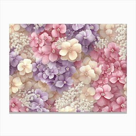 Floral Background, Seamless Pattern, Luxury Art Canvas Print