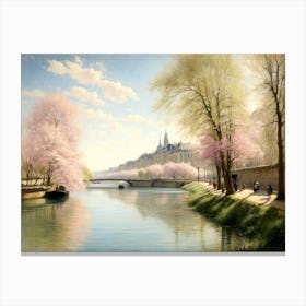Spring Morning On The Seine 1 Canvas Print