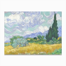 Wheatfield With Cypresses 1889 Canvas Print