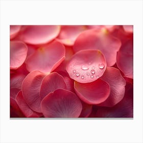 Pink Rose Petals With Water Droplets Canvas Print