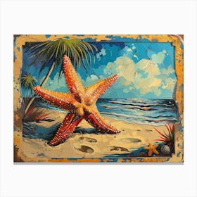 Starfish On The Beach 3 Canvas Print