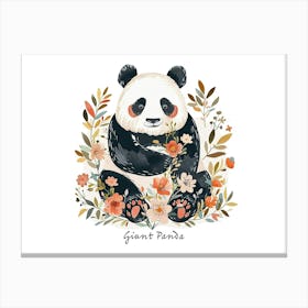 Little Floral Giant Panda 3 Poster Canvas Print