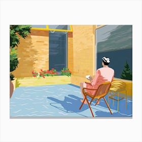 Men Having Tea, Hockney Style Canvas Print