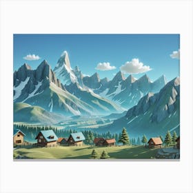 Mountain Village Canvas Print