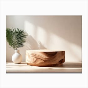 Wooden Coffee Table Canvas Print