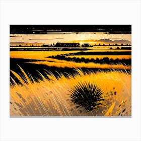 Sunset In The Field 5 Canvas Print