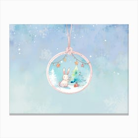 Christmas Bunny Ornament Canvas Print