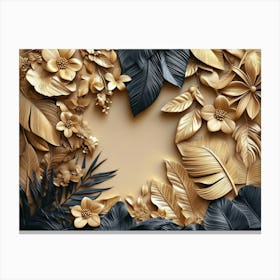 Gold Leaf Frame Canvas Print