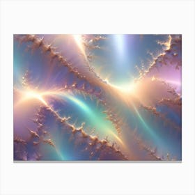 Abstract Swirls Of Light In Shades Of Pink, Blue, And Gold Creating A Dreamy And Ethereal Effect Canvas Print