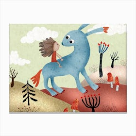 Boy And A Horse Children's Canvas Print