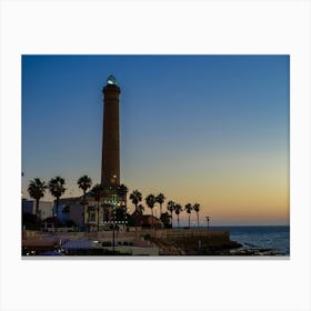 Sunset At The Lighthouse Canvas Print