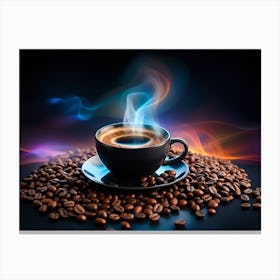 Coffee Cup With Smoke 2 Canvas Print