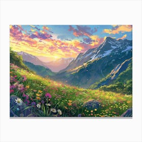 Anime Style Of Sunrise Canvas Print