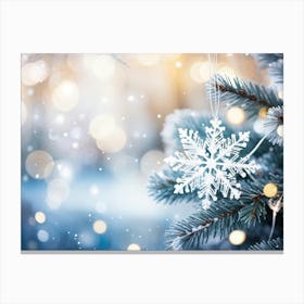 Abstract Decoration Of A Snowflake Structure Dominated By A Sparkling Excessively Blinding Whitenes (1) Canvas Print