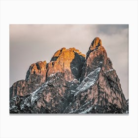 Cold Sunset Mountain Peaks Canvas Print