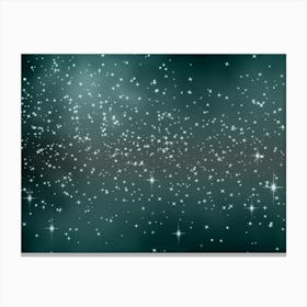 Teal White Fade Shining Star Background Canvas Print