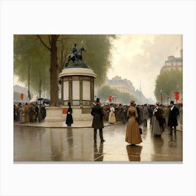 Paris In The Rain Canvas Print