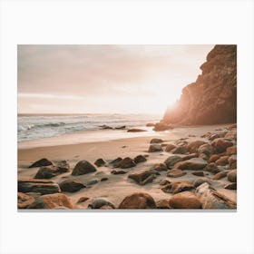 Rocky Beach Sunset Canvas Print