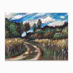 Rural Path - landscape painting Anton Maliar impressionism nature field forest sky living room bedroom art Canvas Print