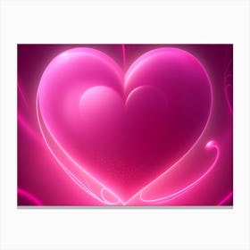 A Glowing Pink Heart Vibrant Horizontal Composition 6 Canvas Print