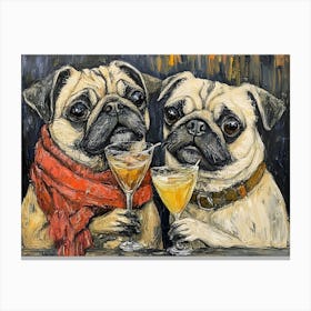 Elegant Pugs 6 Canvas Print