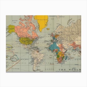 vintage world map Canvas Print