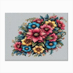 Flowers On A Transparent Background Canvas Print