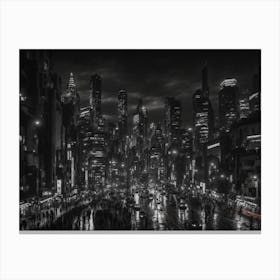 Cityscape At Night Canvas Print