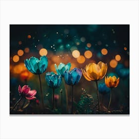 Tulips At Night 1 Canvas Print