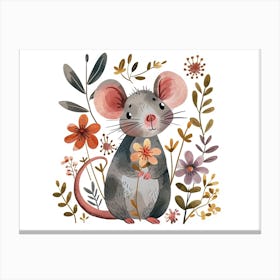 Little Floral Rat 2 Canvas Print