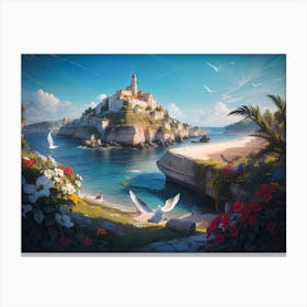 Mediterranean Coast Painting #8 Canvas Print