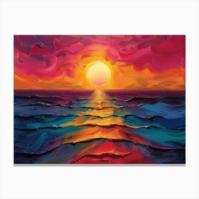 Sunset Over The Ocean Canvas Print