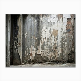 An Intricate Pattern Distressed And Splattered Across A Retro Template Urban Wall Of Weathered Con (4) Canvas Print