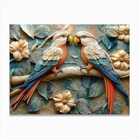 Beautiful Parrot 3d 1 Canvas Print