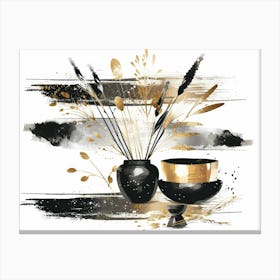 Black And Gold 71 Canvas Print