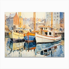 Boats In The Harbor 4 Canvas Print