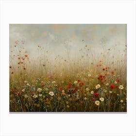 Wildflowers Field Landscape 2 Canvas Print