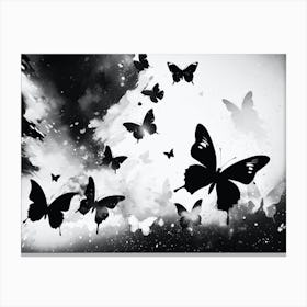 Black And White Butterflies 25 Canvas Print