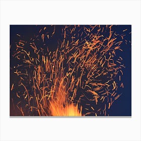 Fire At Night Canvas Print