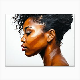 Side Profile Of Beautiful Woman Oil Painting 124 Canvas Print