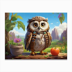 Owl In The Forest Canvas Print