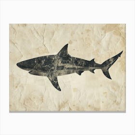 Whale Shark Grey Silhouette 2 Canvas Print